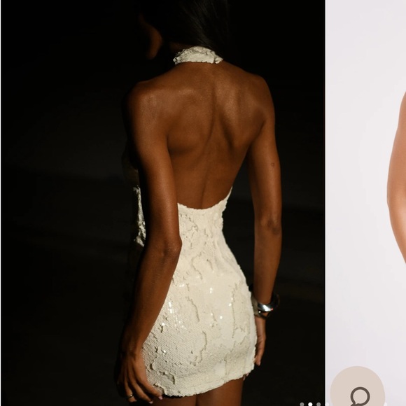 Like new Meshki Jayne White sequin mini dress in size S - Picture 2 of 4